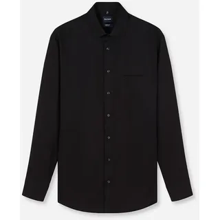 OLYMP Langarmhemd Luxor Cover Shirt höchste Blickdichte, bügelfrei, Businesshemd, Comfort fit schwarz 40
