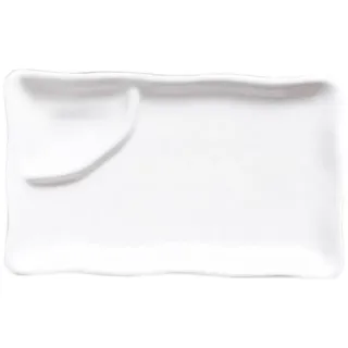 Teller Rechteckig - 1 Fach 25,5 Cm Weiss Porzellan - 6 Un.