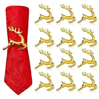 Metallene Serviettenringe In Gold – 12 Stück – Weihnachtsdekoration – 6 Cm
