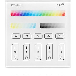 SUBOSI Bluetooth Mesh Smart Touch Panel Controller Powered By Batterien Fernbedienung RGB/RGBW/Warmwhite+ CCT intelligenter Schalter für LED Einbaustrahle Leiste intelligentes Gerät