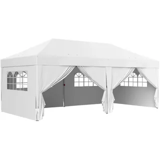 Outsunny Faltpavillon 5,9 x 2,95 m Weiß