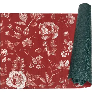 Küchenläufer RANNA Teppichläufer Bodenmatte Flurläufer Küchenteppich 52x180cm Landhaus Rot Robust - Rot