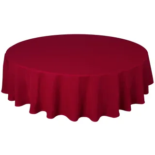 Qualitäts Tischdecke Textil Rund 180 cm, Farbe wählbar Dunkelrot Bordeaux