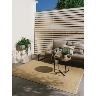benuta Basic In- & Outdoor Teppich Wohnzimmer Iowa - Beige 80x250 cm - Boho Jute-Look - Wetterfest für Balkon, Terrasse - Schlafzimmer, Küchenteppich & Wohnzimmerteppich - Strapazierfähig & Robust