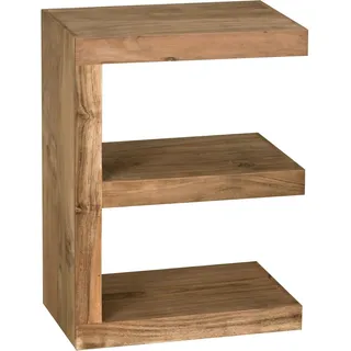 FineBuy E- Cube Beige Akazie 30 x 45 x 60 cm