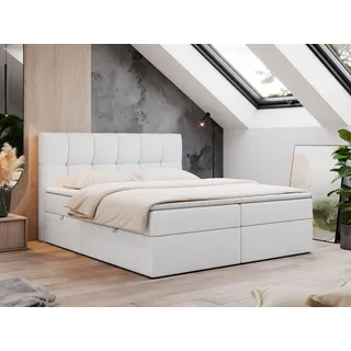 MKS Boxspringbett 120 x 200 cm H3 Weiß
