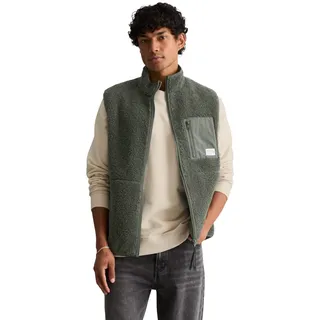 Steppweste MARC O'POLO DENIM "mit Nylon-Brusttasche", Herren, Gr. L, grün (grün jasper), Obermaterial: 100% Polyester, unifarben, regular fit, Westen Steppweste