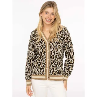 Zwillingsherz Leo Streifen Strickjacke Beige S/M