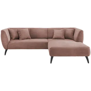 Mid.you Ecksofa, Rosa, Holz, Buche, Uni, 4-Sitzer, Füllung: Schaumstoff, Ottomane rechts, L-Form, 264x160 cm, Stoffauswahl, seitenverkehrt erhältlich, Rücken echt, Armteil links, rechts, Wohnzimmer, Sofas & Couches, Wohnlandschaften, Ecksofas