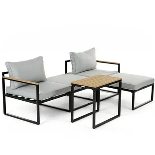 Greemotion Lounge-Set Retiro 5-tlg. Grau/Schwarz