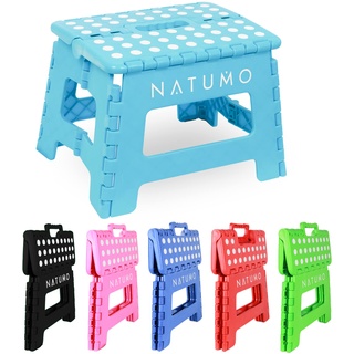 NATUMO® Premium Tritthocker Klapphocker 150kg - Faltbar Küchenhocker Klapptritt Bad-Hocker Klappbar Klein Kinderfußbank Kindertritt Aufstiegshilfe Waschbecken Für Kinder Erwachsene (Blau)