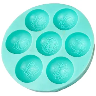 AIUII Resin Silikonform Epoxidharzform Sieben Chakren Halbkugel Runde Silikonform DIY Bastelwerkzeuge