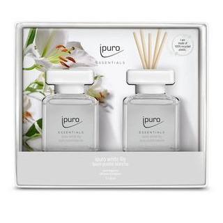 ipuro Raumduft Essentials, 2x 50 ml, mit Stäbchen, Set, white lily