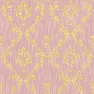 Bricoflor Barock Textiltapete Edel Ornament Tapete Rosa Gold mit Metallic Glitzer Effekt Romantische Textil Vliestapete Elegant für Schlafzimmer