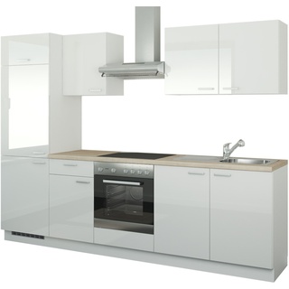 Küchenzeile mit Elektrogeräten ¦ weiß ¦ Maße (cm): B: 270