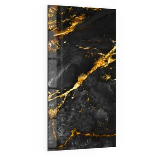 DEQORI Glas-Magnettafel | 50x100 cm groß | Motiv Veredelter Naturstein | Memo-Board aus Glas | Magnetboard inkl. Magnete, Stift & Tuch für Küche & Büro | Tafel magnetisch & beschreibbar
