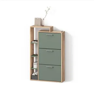 livinity® Ortello 80 x 128,3 x 24,2 cm 3 Schubladen / grün