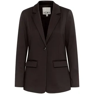 ICHI IHKATE Damen Blazer Jackenblazer Anzugsjacke mit 1-Knopf-Form Klapptaschen Reverskragen leicht elastisch Regular fit, Größe:XL, Farbe:Black (194008) - XL