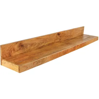 Wandregal MAKASSAR 140cm - natur - Mangoholz Handarbeit lackiert