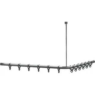 Normbau Duschvorhangstange 120 x 120 cm Anthrazit-Metallic