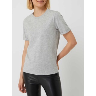 T-Shirt mit fixierten Ärmelumschlägen, Hellgrau Melange, XL