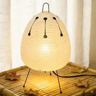 Reispapier Lampenschirm, Papier Tischlampe Weiß Nachttischlampe Stehlampe Tischleuchte Lampenschirm mit E27 Fassung, Schalten & Glühbirne, Stimmung Hängelampe Ersatzlampenschirme 1.5m kabel, H 47cm
