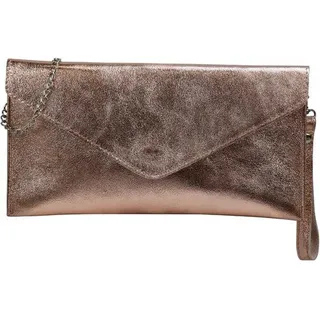Leder Schmuckkästchen kleiner Beutel Abendtasche in Suède oder Metall 31,5x16,5cm Palma G299 (rosa Gold) - Rosa