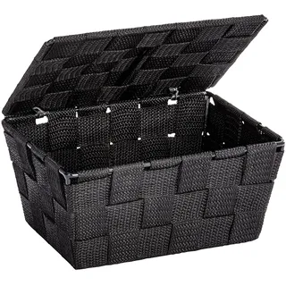 Wenko Badkorb Adria mit Deckel 19 x 10 x 14 cm schwarz
