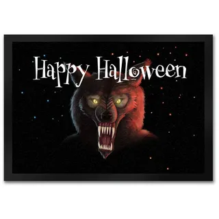 Fußmatte Fußmatte in 35x50 cm mit Werwolf Motiv und Happy Halloween Schriftzug, speecheese 35 cm x 50 cm