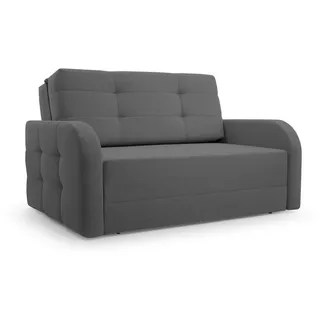 MOEBLO Kindersofa PORTO 120, Schlafsessel Sofa Sessel Jugendsofa Schlafsofa 2-Sitzer Gästebett, mit Schlaffunktion und Bettkasten grau