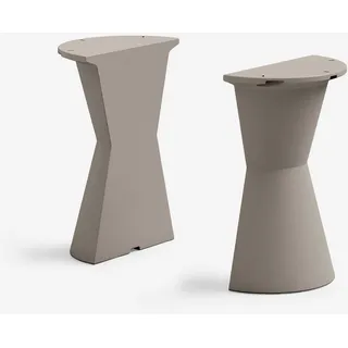 Set Aus 2 Design-bar-tischen Aus Polyethylen Für Contract Dot - Beige