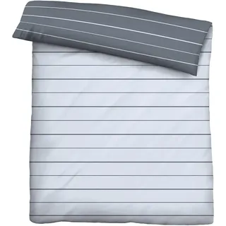 biberna 0636044 Mix & Match Bettbezug Mako-Baumwoll-Satin 1x 200x200 cm, blau