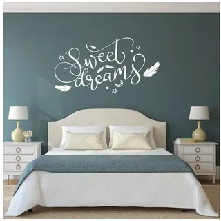 GRAVURZEILE Wandtattoo - Sweet Dreams - Wandtattoo - Kinderzimmer - Flügel - weiß