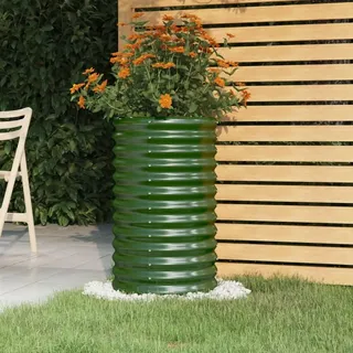 homiuse Pflanzkübel Pulverbeschichteter Stahl 40x40x68 cm Grün Hochbeet Metall PflanzküBel Hochbeete PflanzküBel Groß AußEn Plant Box PflanzküBel XXL