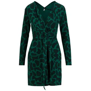 Blutsgeschwister Midikleid – Casual Grace – Jerseykleid mit V-Ausschnitt Ausschnitt in Wickeloptik, Seitlich angesetzter Bindegürtel grün