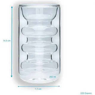 Intirilife Doppelwandiges Thermo Glas 0,26 l 2-tlg.