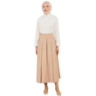 ARMİNE Maxirock Armine Plissee- und Goddeli-Rock – moderne und elegante Hijab-Mode beige 38