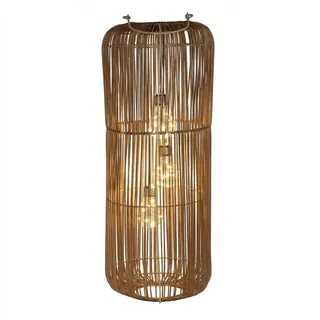 Formano Laterne Rattan Metall 60 cm 3 LED Birnen braun