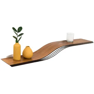EWART WOODS schwebender wandregal Holz hängend geometrisch Buch wandregal Holz modern holzregal Handmade möbel (Walnut, 120cm (47.2 inch))