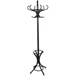 Mid.you Garderobenständer, Braun, Holz, Birke, massiv, Uni, 53x184x53 cm, standfeste Füße, integrierter Schirmständer, Garderobe, Garderobenständer