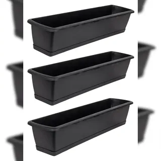 BigDean Blumenkasten 80 x 15 x 12 cm Anthrazit