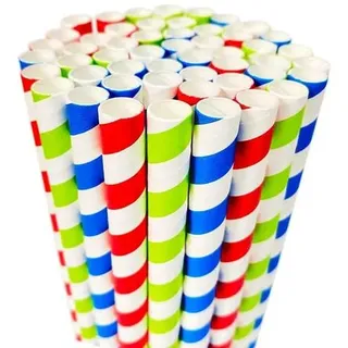 Papier Strohhalme 9mm Breit, Einweg Trinkhalme groß für Smoothies, Milchshakes, Dicke Shakes, Slushies, Saft, Gefrorene Getränke, Geburtstag Dusche