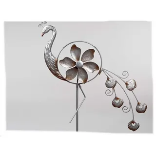 Deko Stecker Windrad Pfau 40x115cm Metall Blumenstecker Gartenstecker Garten