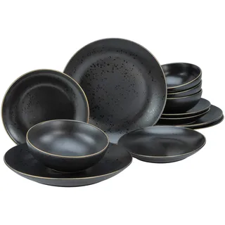 CreaTable Industrial Gold Tafelservice 12-tlg. für 4 Personen schwarz