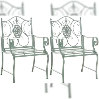 CLP Gartenstuhl Punjab Gartensessel 62 x 62 x 94 cm antik-grün 2 St.