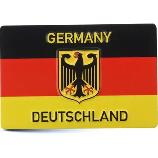 Magnet Deutsche Flagge mit Adler | Mini-Blechschild 9x6 cm mit Relief Stanzung | GERMANY & Bundeswehr Souvenir