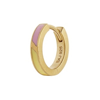 Petit Circus Huggie Earring Yellow & Pink Enamel - Vergoldet-Silber Sterling 925 / 12 - Onesize - STINE A Jewelry