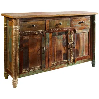Massivmoebel24 Sideboard 140 x 88 x 42 cm Mehrfarbig