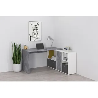 FMD Eckschreibtisch Lexo Grau