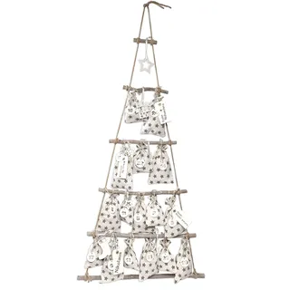 Frau Wundervoll DIY Adventskalender Weihnachtsbaum weiß grau Sterne 110 cm